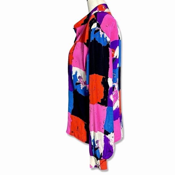 Emanuel Ungaro Parallele Paris Silk Blouse Vtg 80's Sz 6 Iconic Print Documented - Picture 10 of 16
